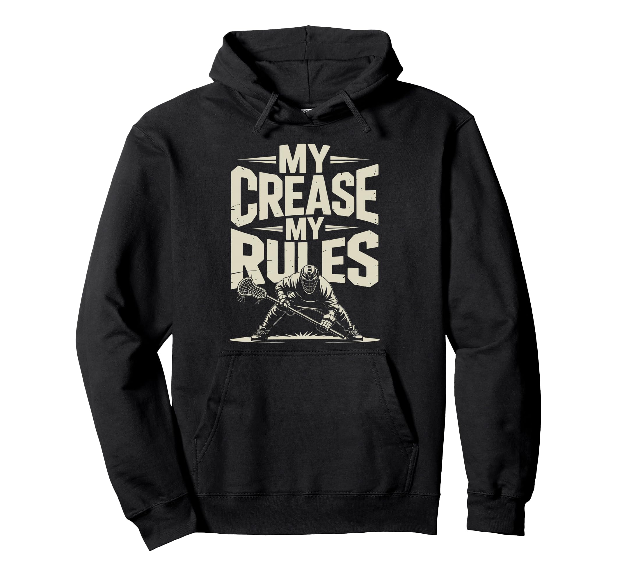 Lacrosse Crease Lax Goalie Hoodie - Trendy Graphic Unisex - T-Shirt, Sweatshirt, Hoodie