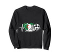Algerian Soccer Heartbeat Flag Sweatshirt - Minimalist Print Men Women - T-Shirt, Sweatshirt, Hoodie