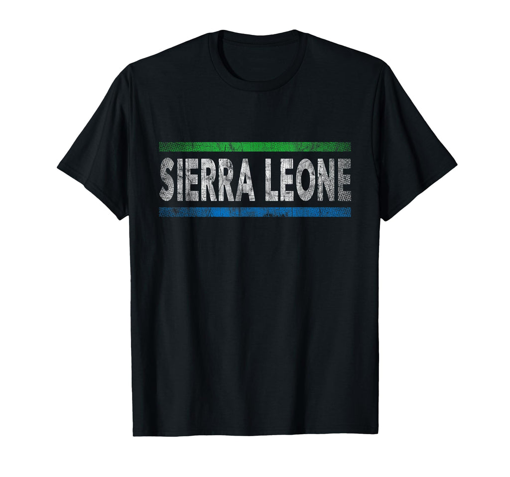 Sierra Leone Flag Distressed T-Shirt - Casual Everyday Wear for Adults - T-Shirt, Sweatshirt, Hoodie