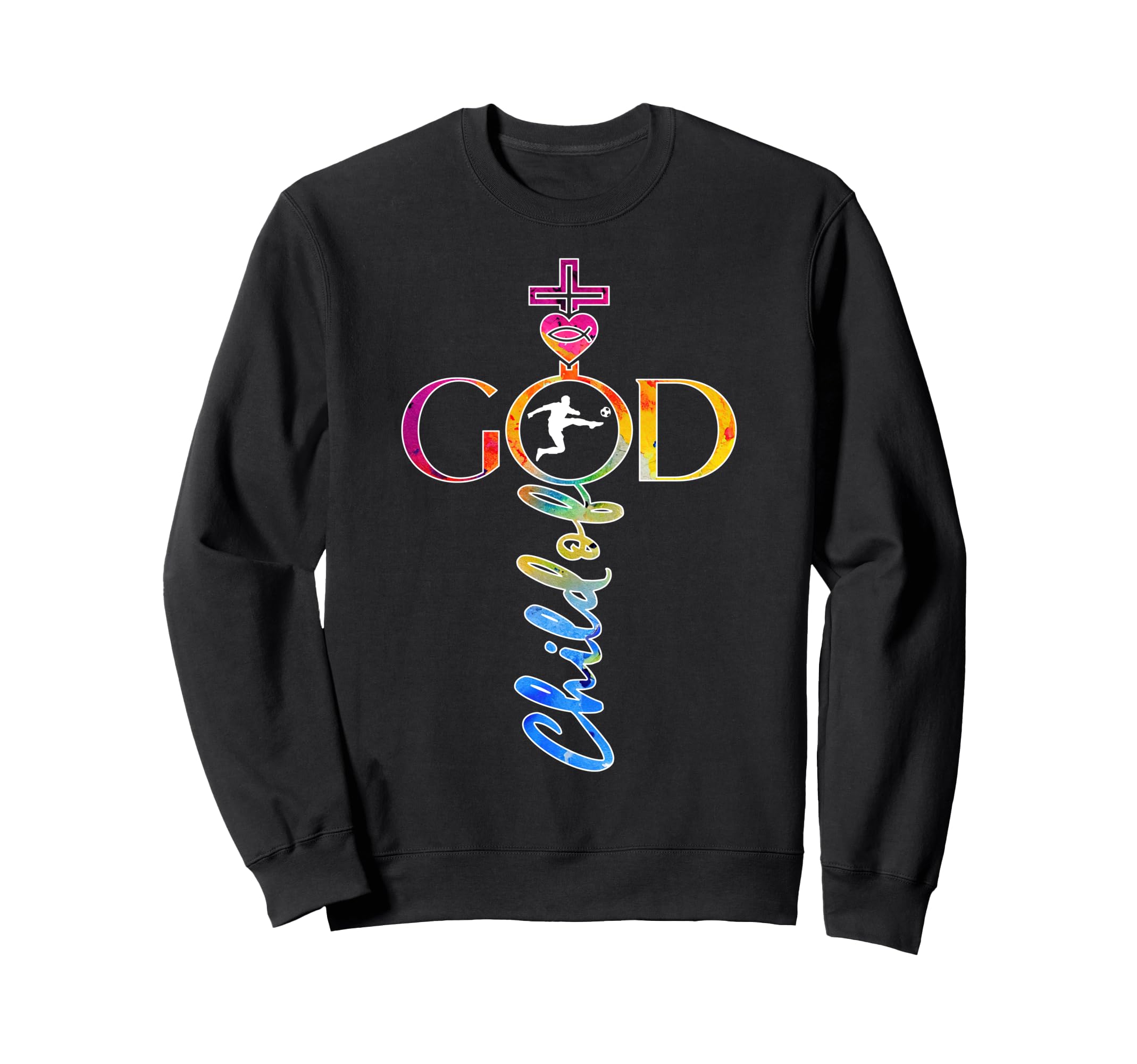 Religious Jesus Soccer Child God Sweatshirt - Custom Art Print for Adults - T-Shirt, Sweatshirt, Hoodie
