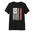 Mens Soccer Dad Flag Red Tri Blend T-Shirt - Custom Art Print Unisex - T-Shirt, Sweatshirt, Hoodie