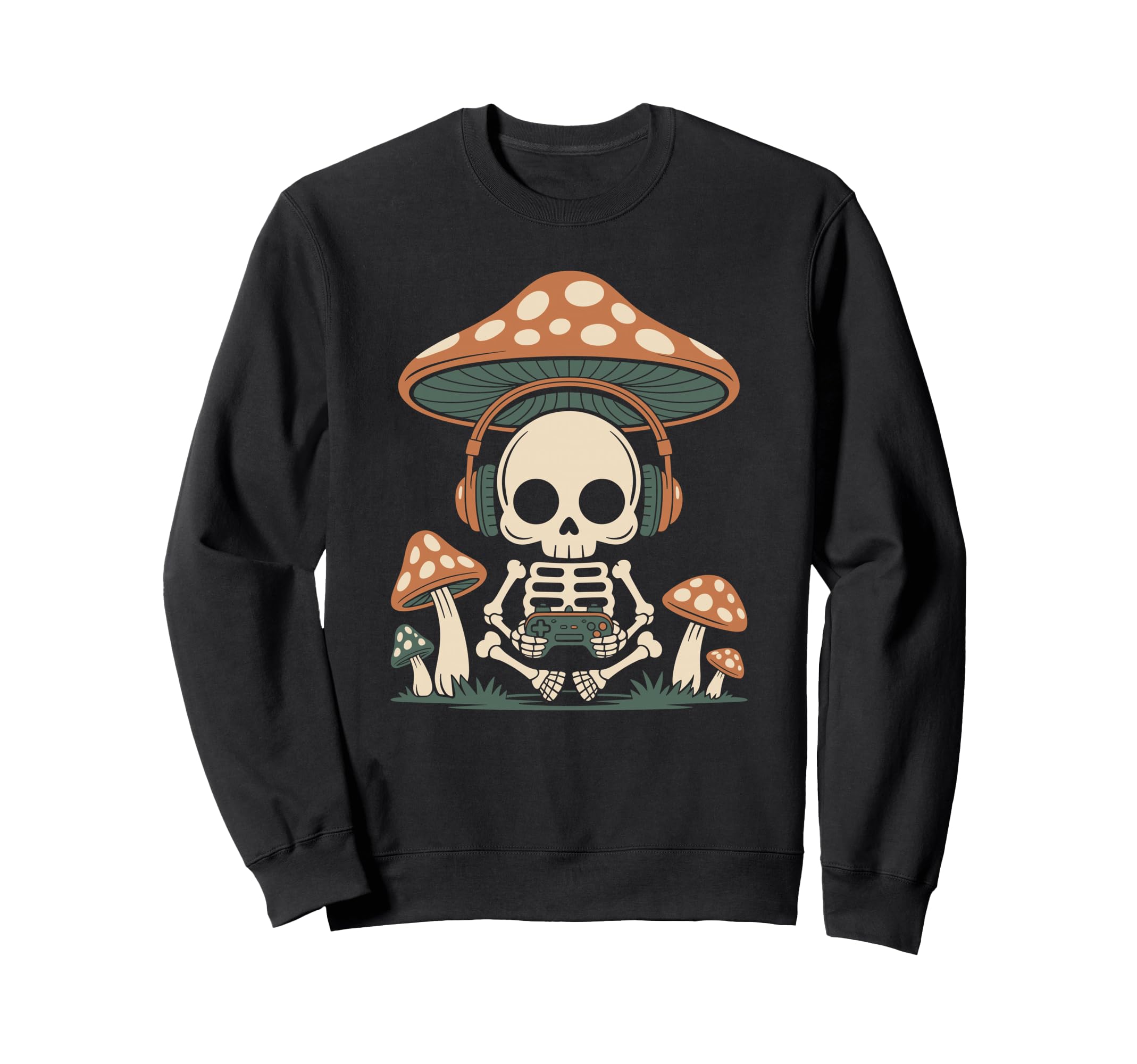 Gamer Skeleton Sitting Under Sweatshirt - Casual Everyday Wear Men Women - T-Shirt, Sweatshirt, Hoodie