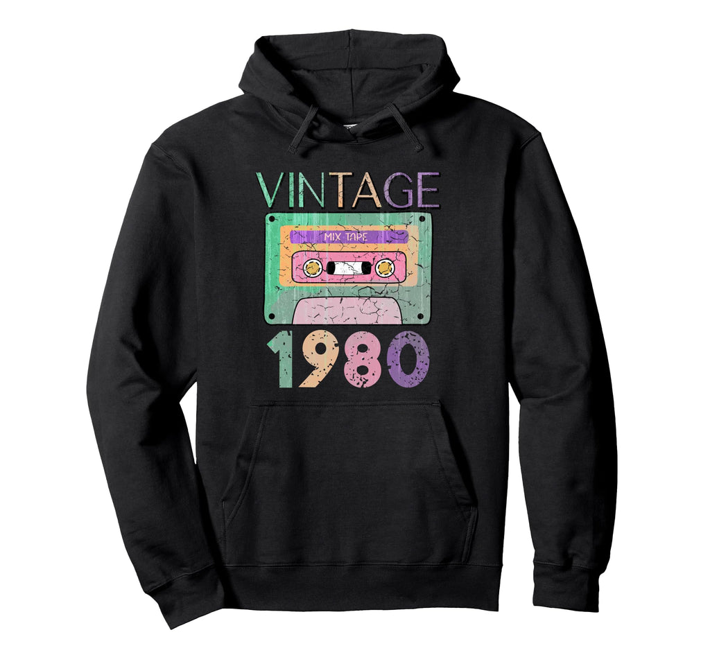 45Th Birthday 1980 Music Cassette Tape Hoodie - Trendy Graphic Men Women - T-Shirt, Sweatshirt, Hoodie