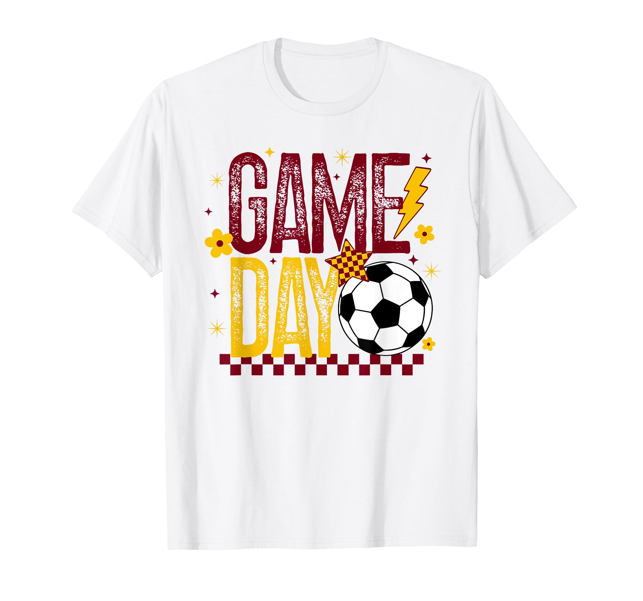 Game Day Soccer Season Maroon And Gold T-Shirt - Unique Graphic Men Women - T-Shirt, Sweatshirt, Hoodie