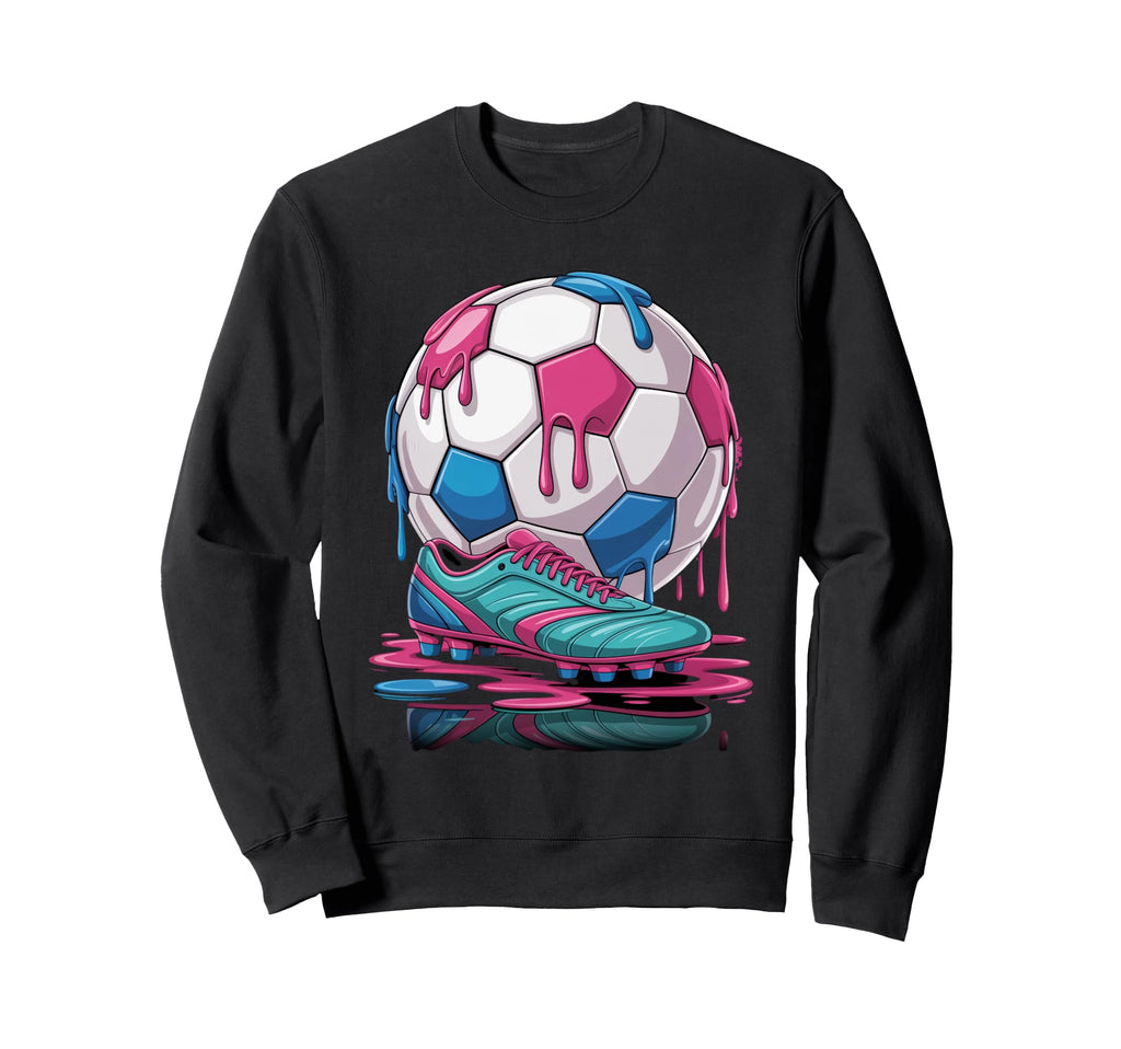 Soccer Ball Drip Ice Cream Drip Sweatshirt - Fun Novelty Design Men Women - T-Shirt, Sweatshirt, Hoodie