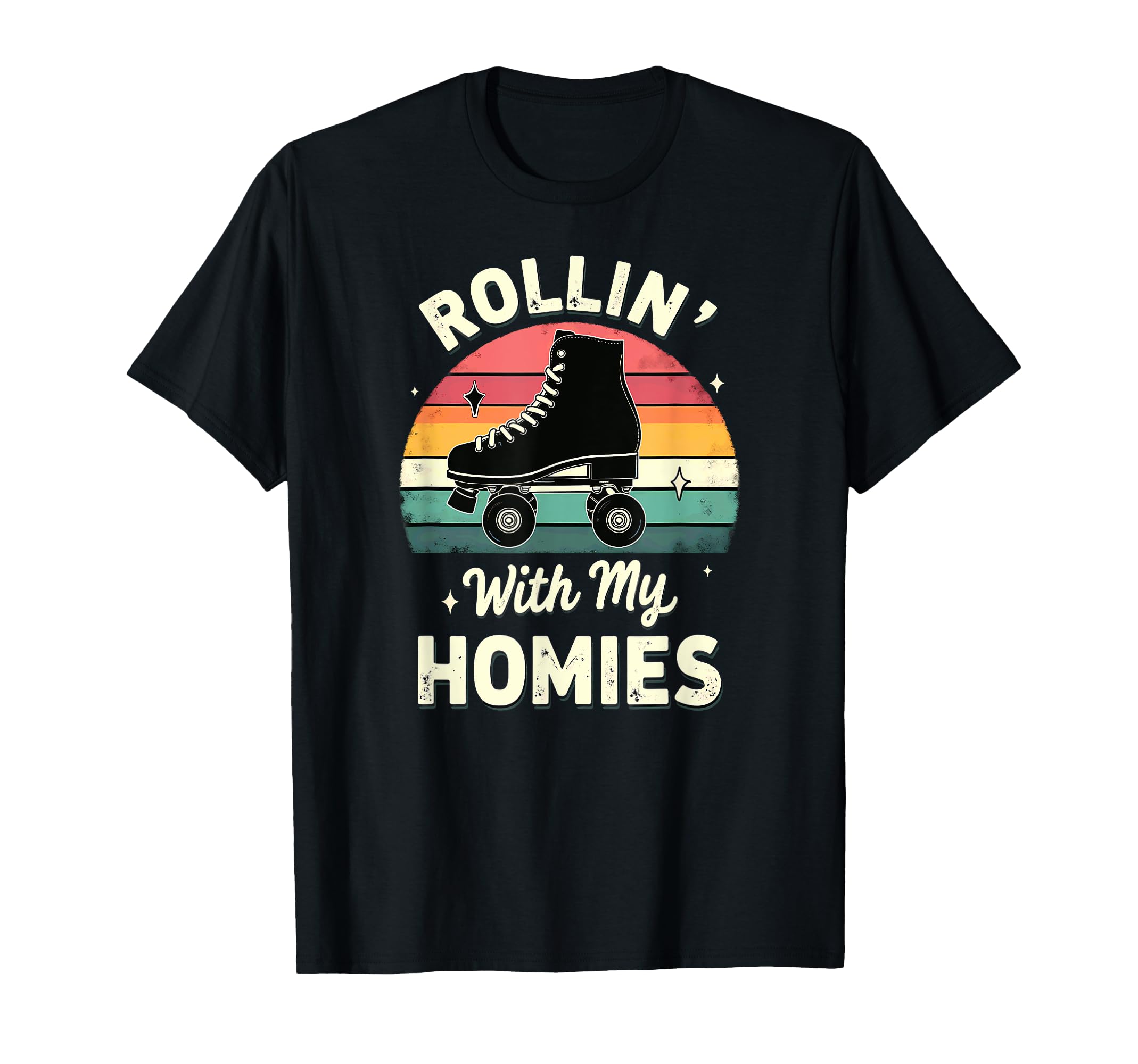 Roller Skating Rollin My Homies T-Shirt - Casual Everyday Wear for Adults - T-Shirt, Sweatshirt, Hoodie