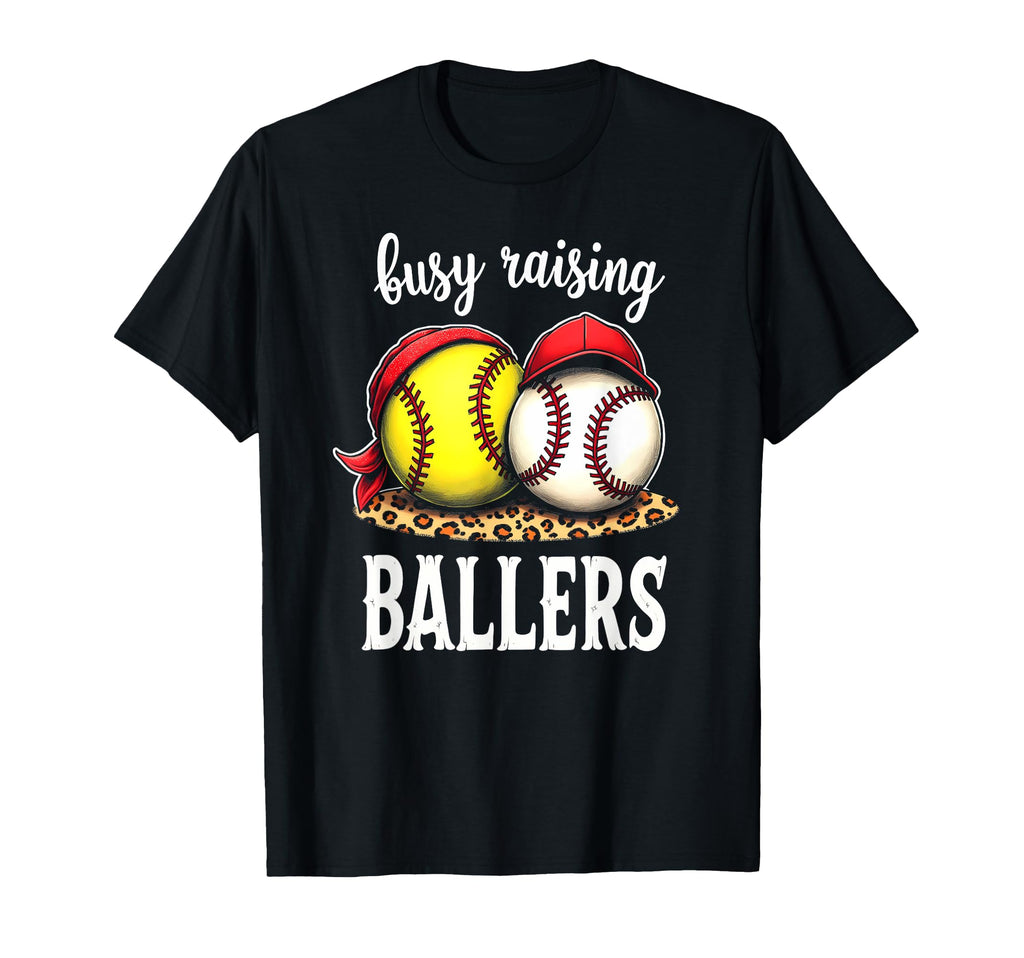 Excited Busy Raising Ballers Athlete T-Shirt - Casual Everyday Wear Unisex - T-Shirt, Sweatshirt, Hoodie