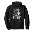 Soccer Aunt Leopard Heart Colorful Hoodie - Novelty Apparel Unisex - T-Shirt, Sweatshirt, Hoodie
