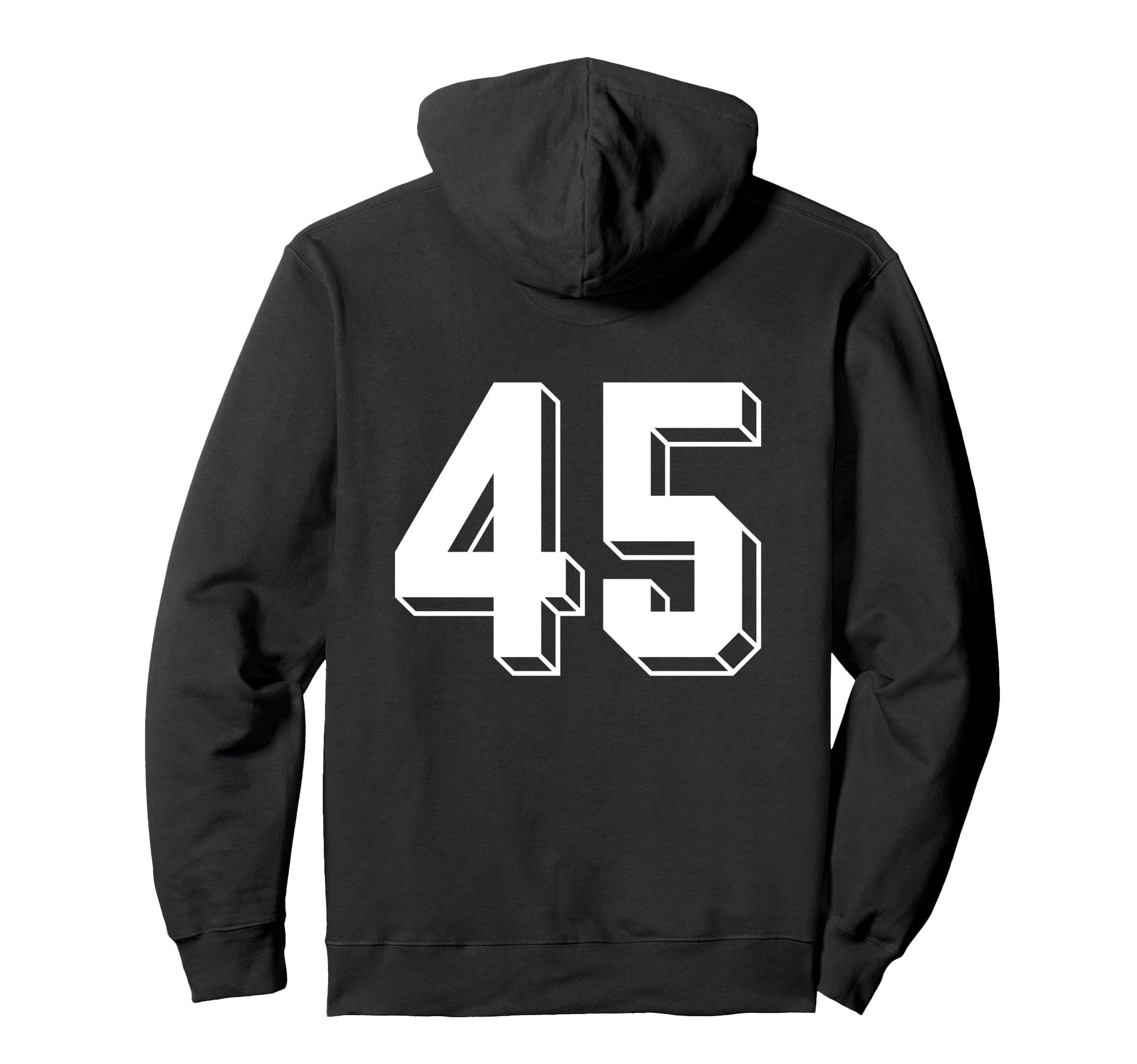 Number 45 Backside 80S 90S Team Jersey Hoodie - Novelty Apparel for Adults - T-Shirt, Sweatshirt, Hoodie