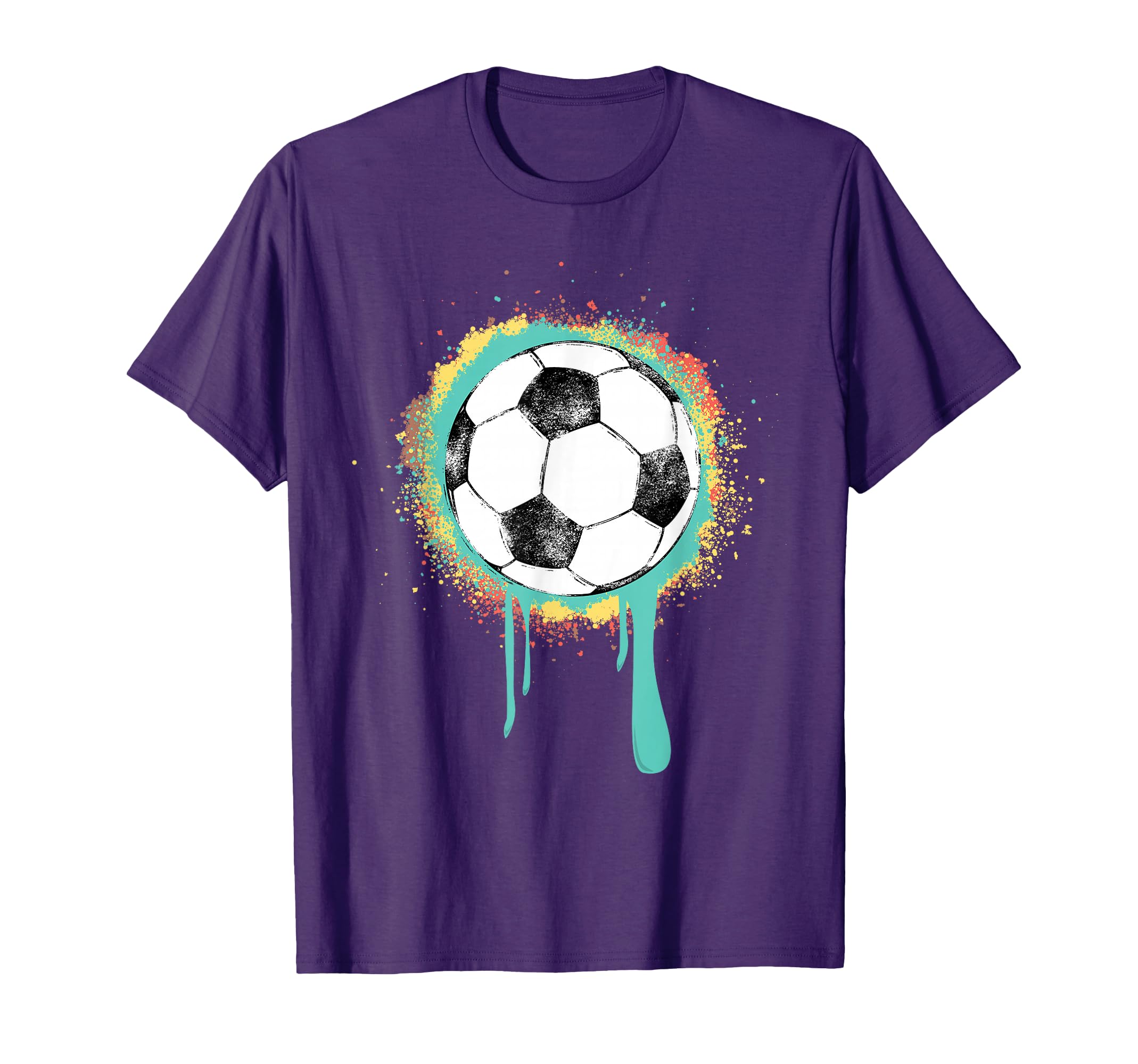 Soccer Ball Graffiti Paint T-Shirt - Casual Everyday Wear Unisex - T-Shirt, Sweatshirt, Hoodie
