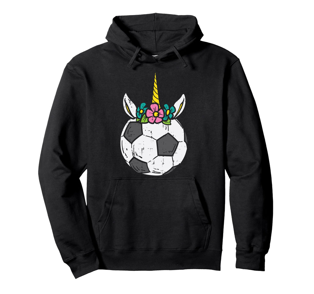 Unicorn Head Soccer Ball Football Player Hoodie - Minimalist Print Unisex - T-Shirt, Sweatshirt, Hoodie