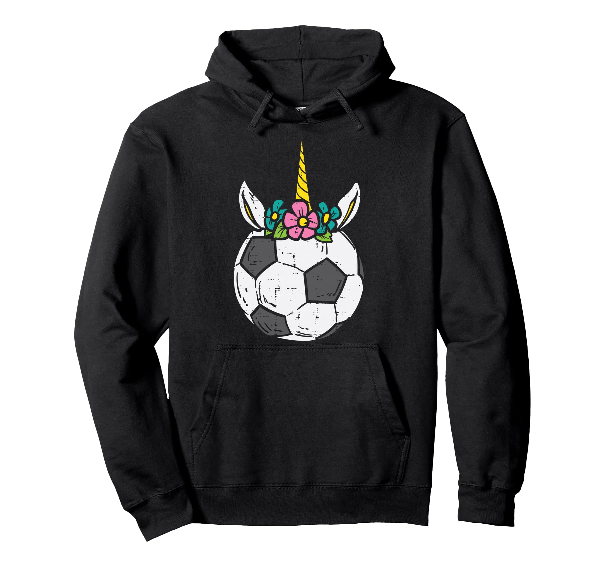 Unicorn Head Soccer Ball Football Player Hoodie - Minimalist Print Unisex - T-Shirt, Sweatshirt, Hoodie