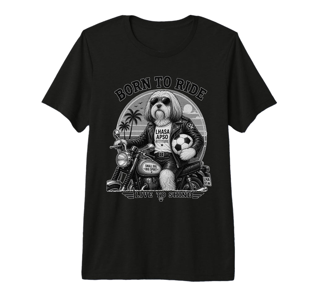 Lhasa Apso Motorbike Love Footbal T-Shirt - Streetwear Style for Adults - T-Shirt, Sweatshirt, Hoodie