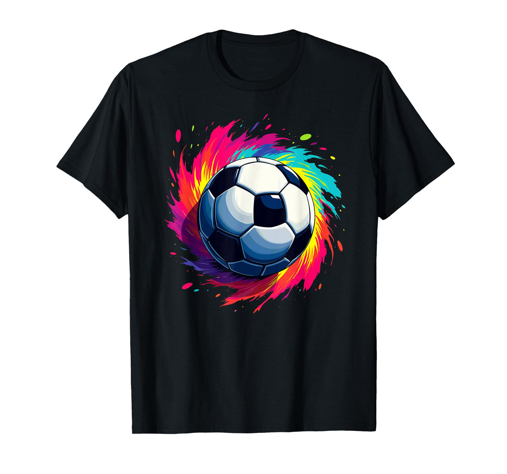 Colorful Tie Dye Soccer Ball T-Shirt - Aesthetic Graphic for Adults - T-Shirt, Sweatshirt, Hoodie