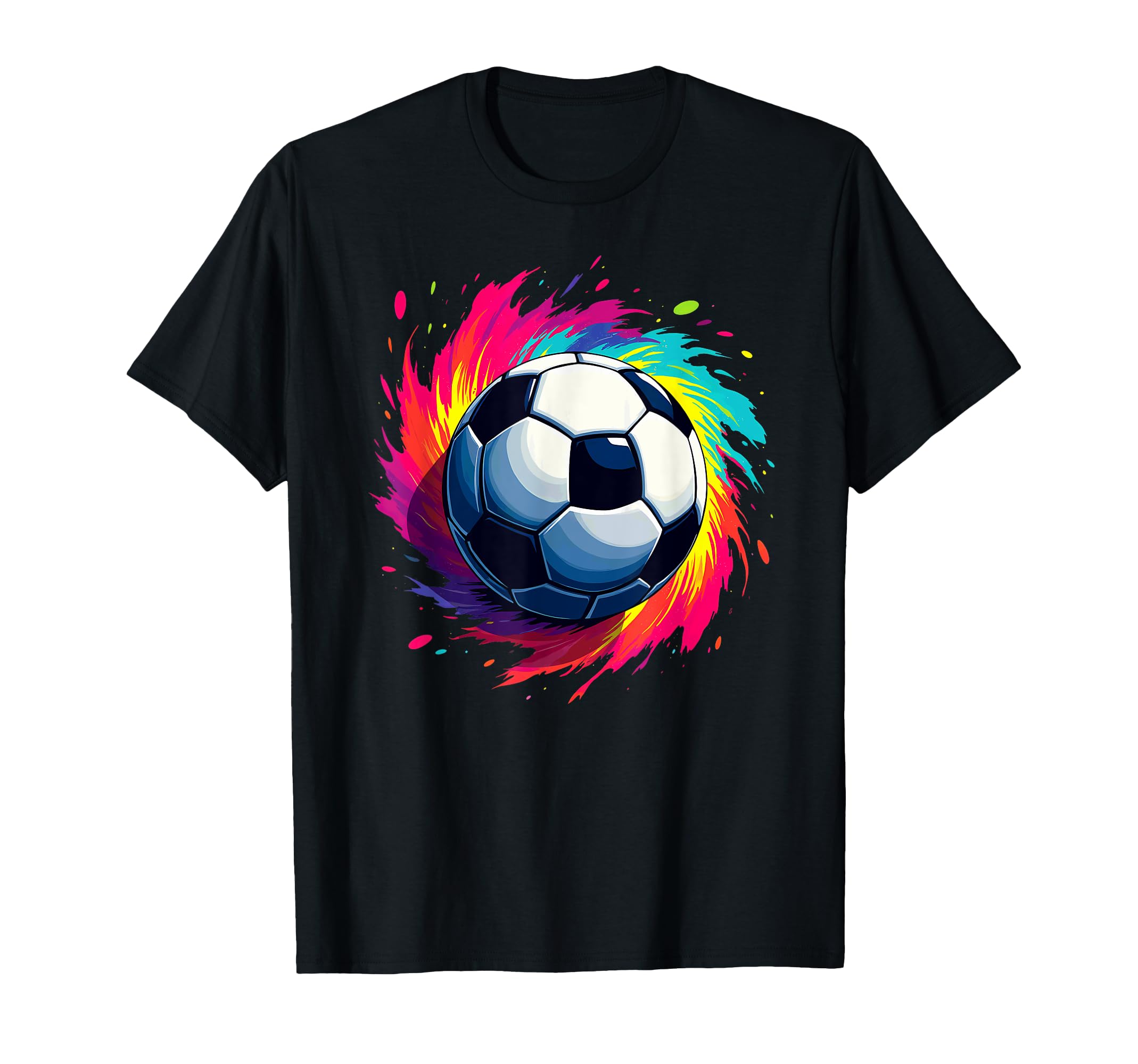 Colorful Tie Dye Soccer Ball T-Shirt - Aesthetic Graphic for Adults - T-Shirt, Sweatshirt, Hoodie