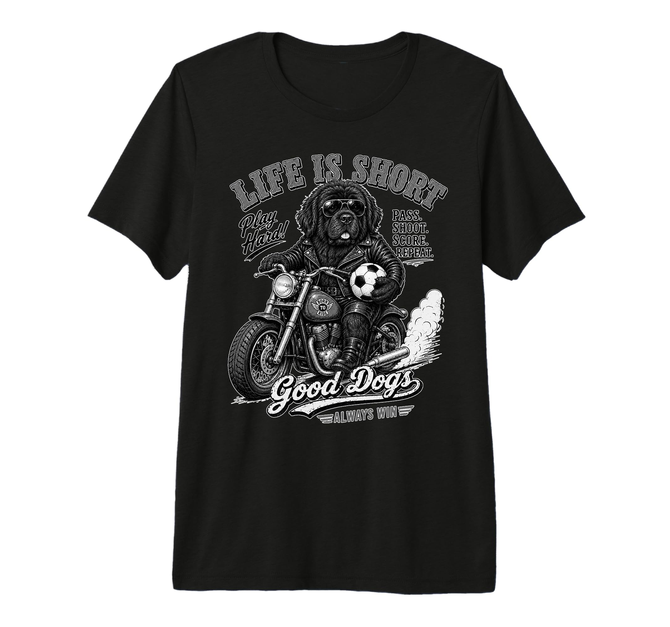 Newfoundland Motorbike Love Footbal T-Shirt - Casual Everyday Wear Unisex - T-Shirt, Sweatshirt, Hoodie