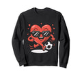 Funny Heart Running Soccer Ball Sweatshirt - Unique Graphic for Adults - T-Shirt, Sweatshirt, Hoodie