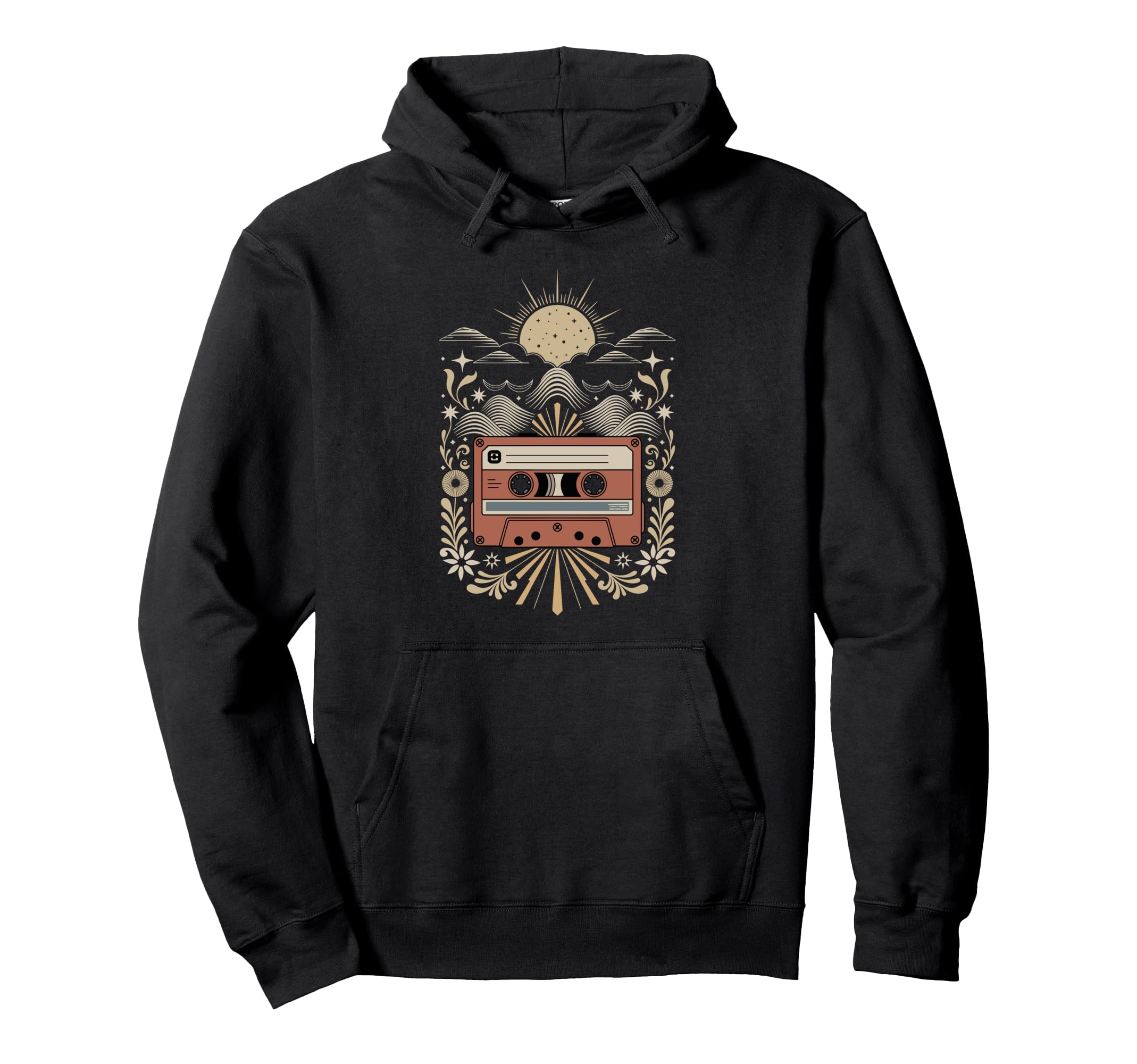 Bohemian Art Cassette Player Music Hoodie - Aesthetic Graphic Men Women - T-Shirt, Sweatshirt, Hoodie