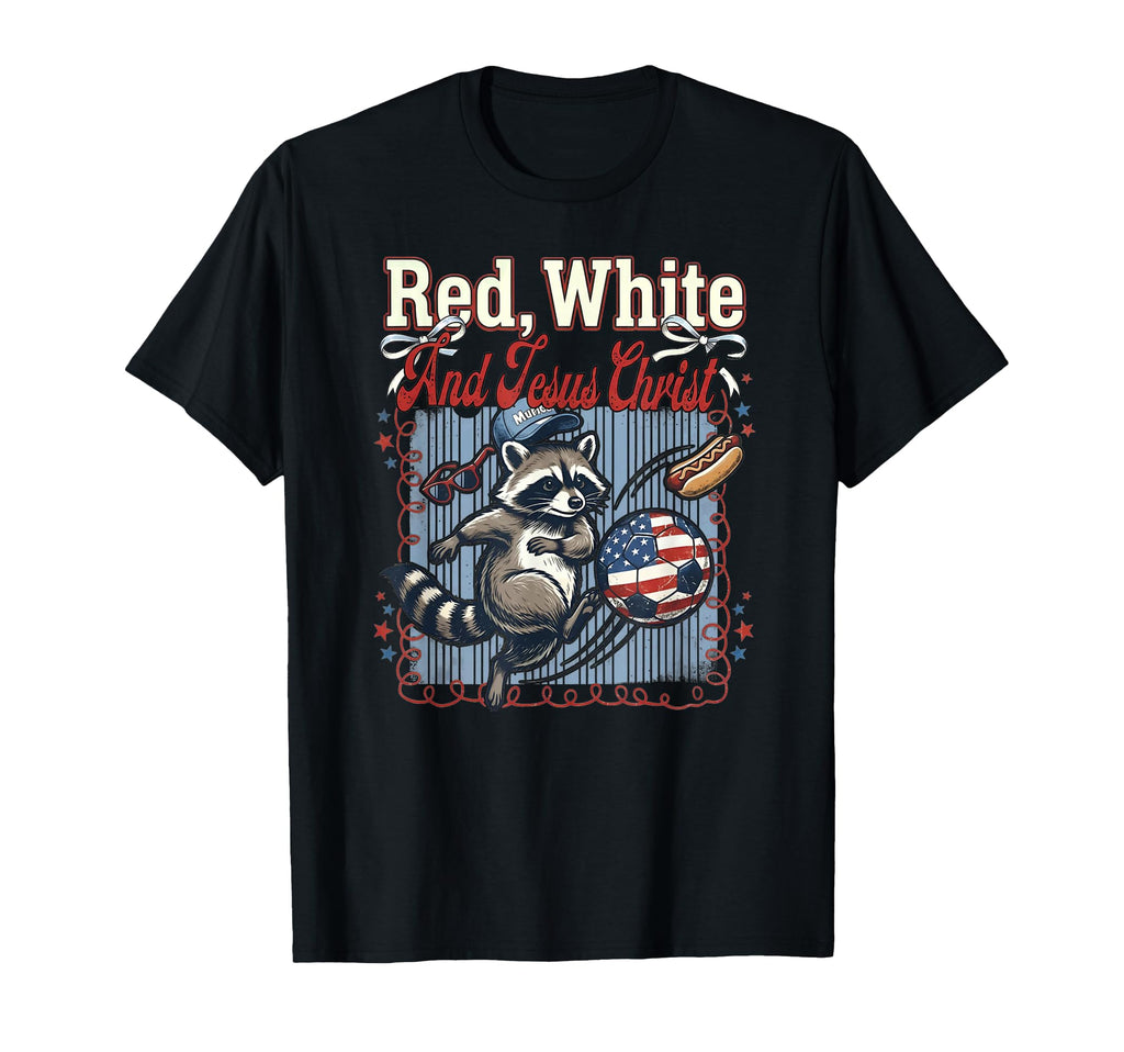 Red White And Jesus Christ Patriotic T-Shirt - Unique Graphic Men Women - T-Shirt, Sweatshirt, Hoodie