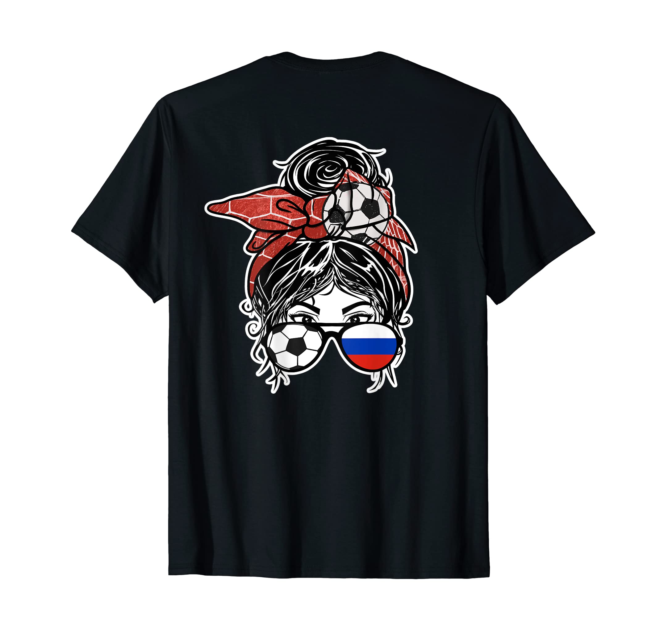 Messy Bun Hair Russian Soccer Russia Jersey T-Shirt - Graphic Print Unisex - T-Shirt, Sweatshirt, Hoodie