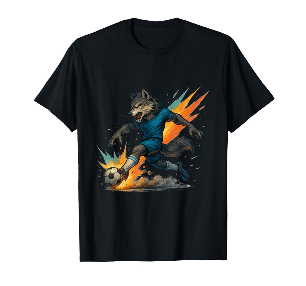 Fierce Soccer Wolf Power Kick T-Shirt - Casual Everyday Wear for Adults - T-Shirt, Sweatshirt, Hoodie