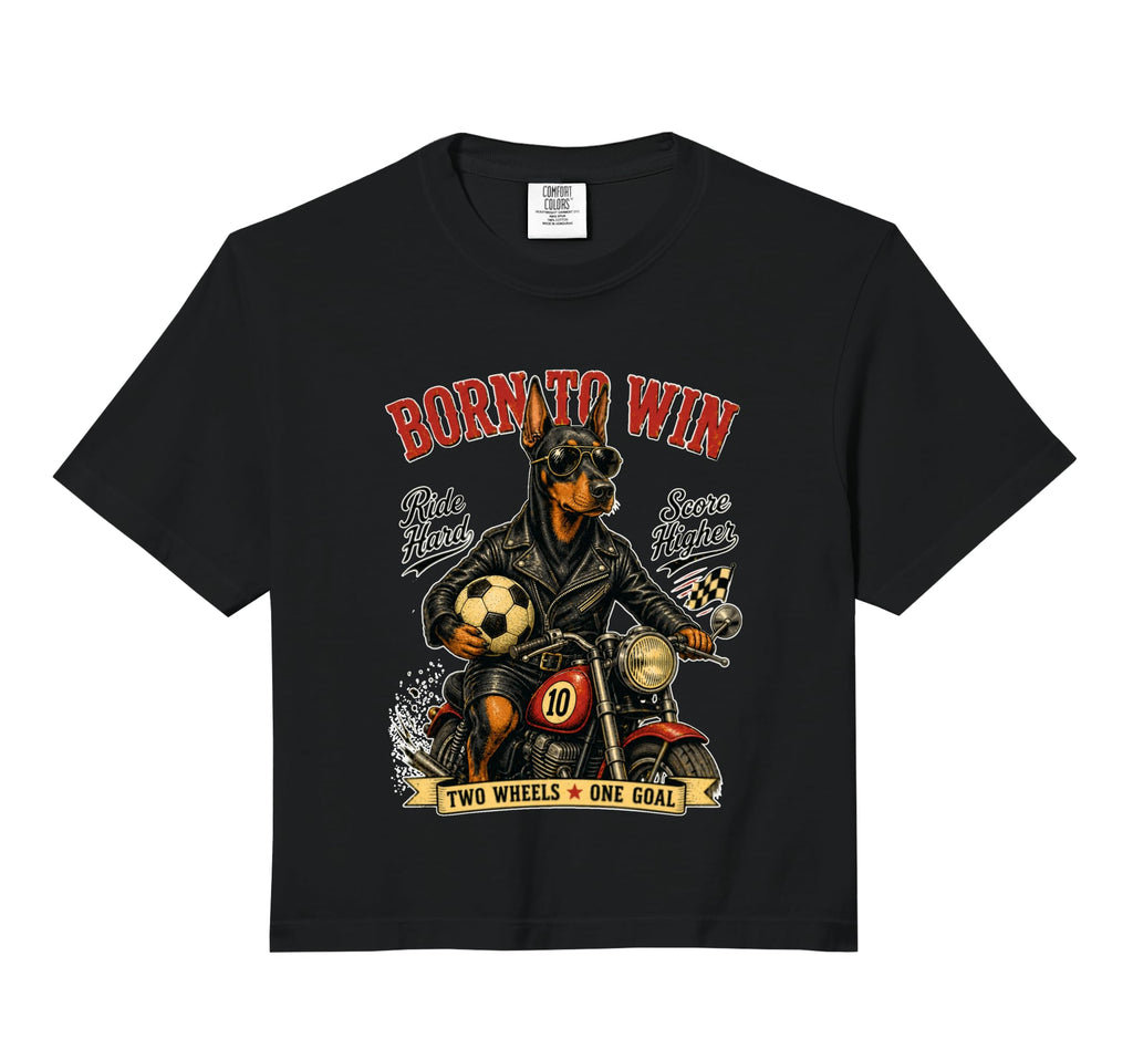 Doberman Pinscher Motorbike Love Footbal Hoodie - Graphic Print Unisex - T-Shirt, Sweatshirt, Hoodie