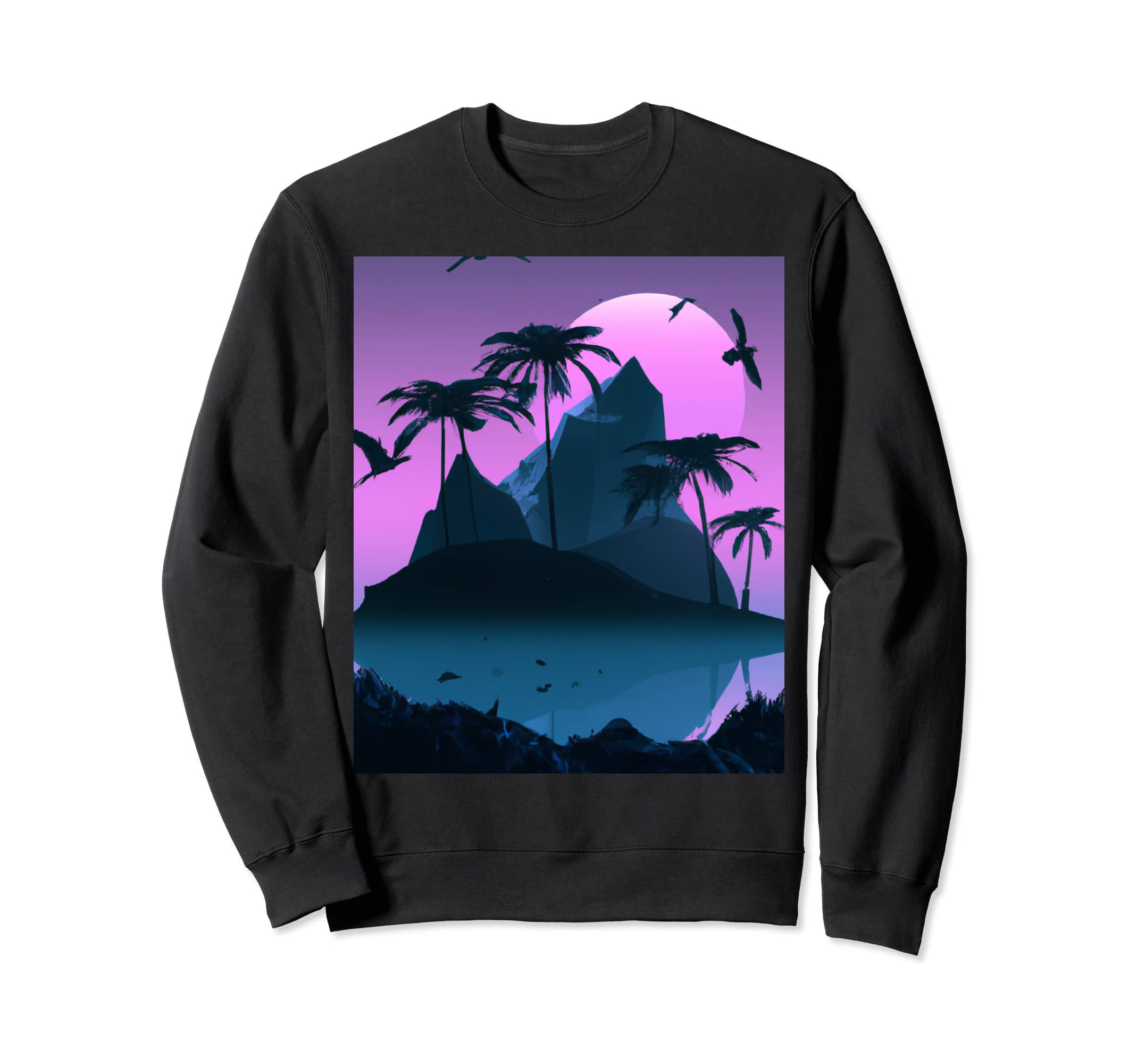 Vaporwave Aesthetic Tropic Island Sweatshirt - Streetwear Style Unisex - T-Shirt, Sweatshirt, Hoodie