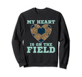 My Heart Is That Field Soccer Leopard Sweatshirt - Graphic Print Men Women - T-Shirt, Sweatshirt, Hoodie