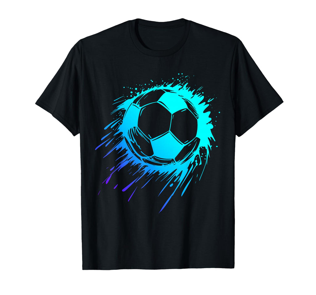 Blue Soccer Ball Soccer Player Mens T-Shirt - Novelty Apparel for Adults - T-Shirt, Sweatshirt, Hoodie