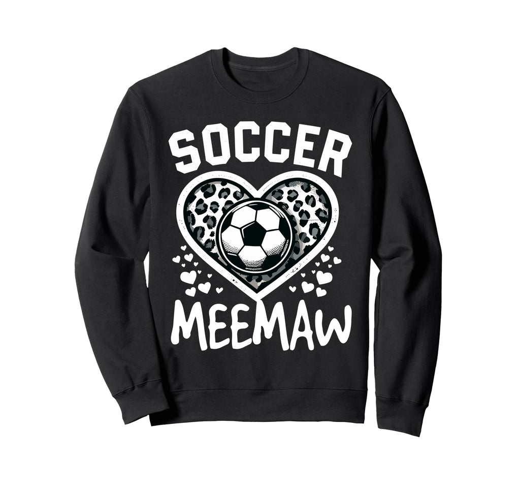 Soccer Meemaw Leopard Heart Sweatshirt - Custom Art Print for Adults - T-Shirt, Sweatshirt, Hoodie