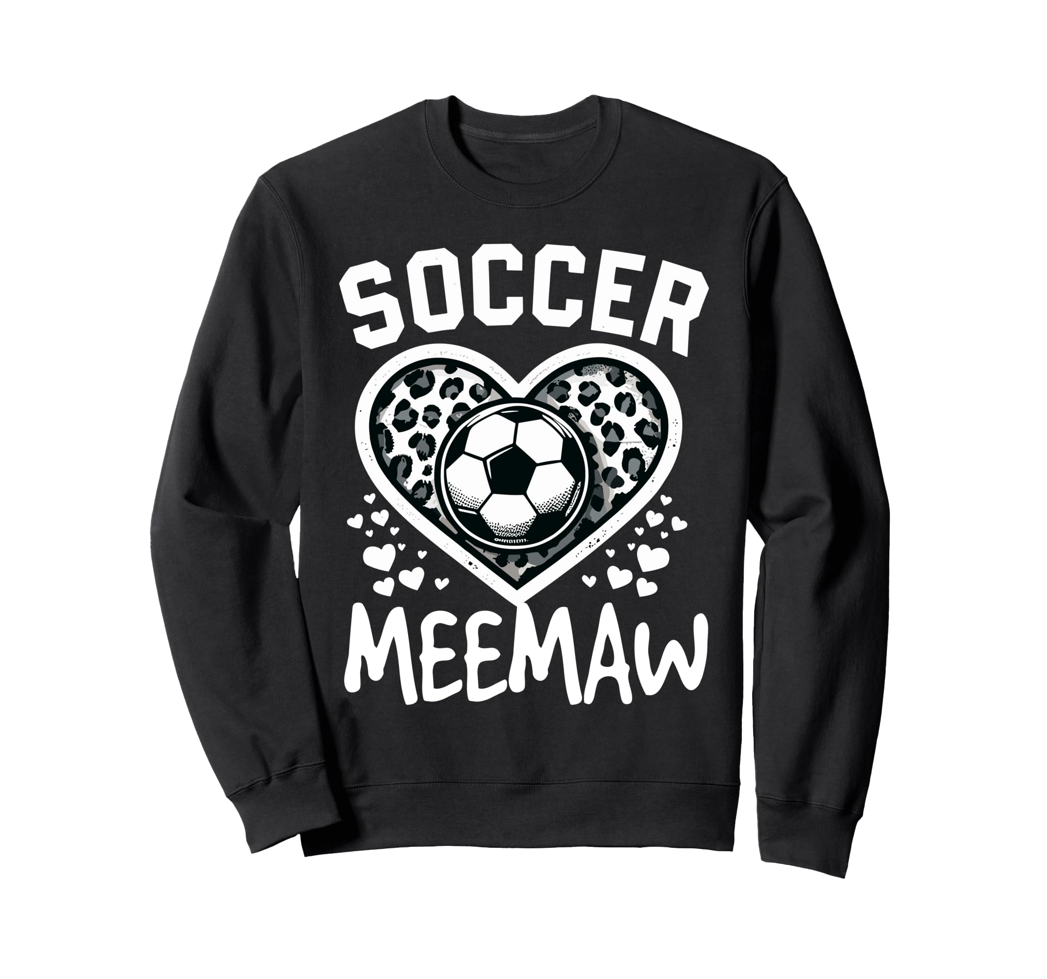Soccer Meemaw Leopard Heart Sweatshirt - Custom Art Print for Adults - T-Shirt, Sweatshirt, Hoodie