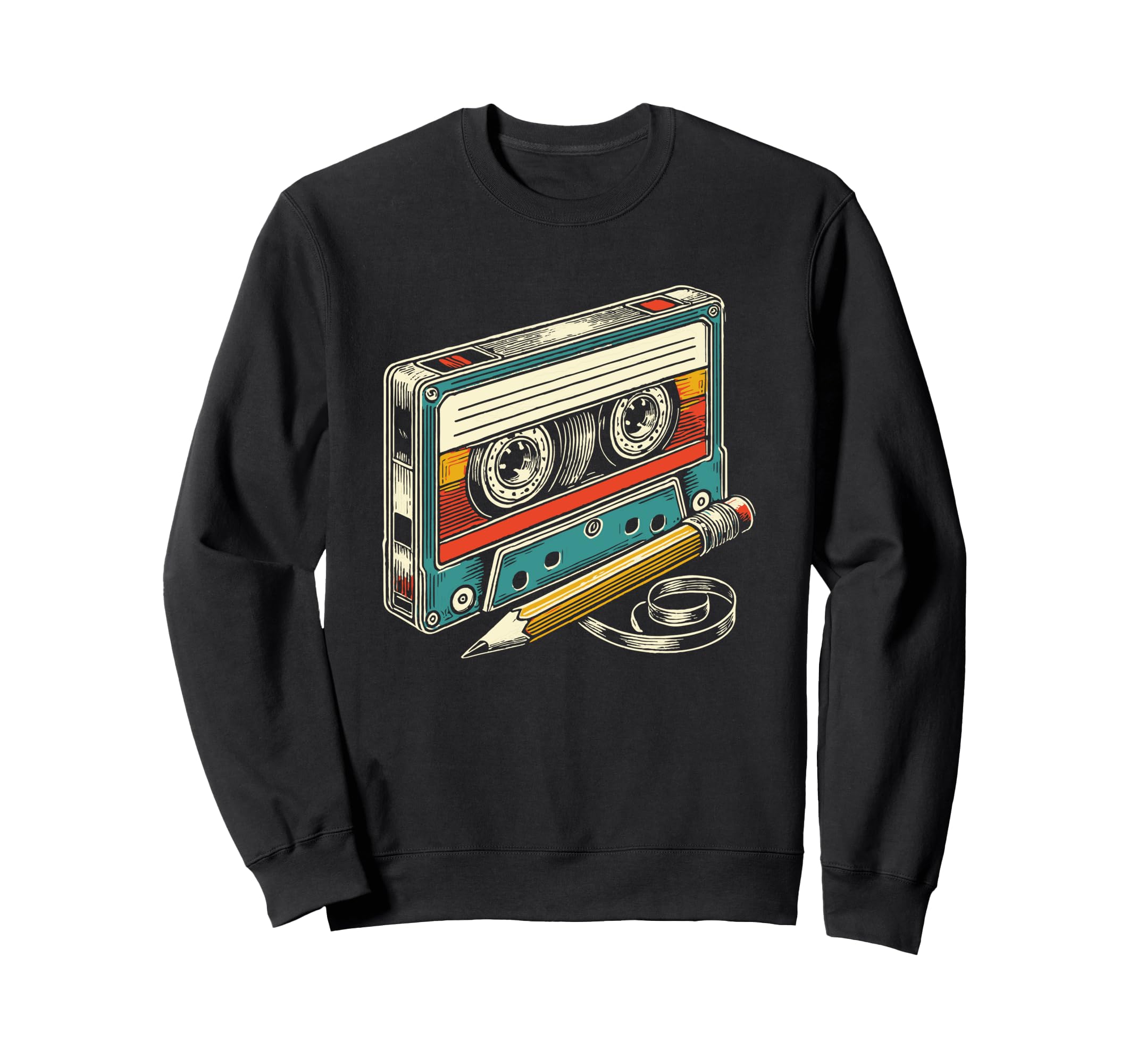 Cassette Tape Pencil Sweatshirt - Streetwear Style for Adults - T-Shirt, Sweatshirt, Hoodie
