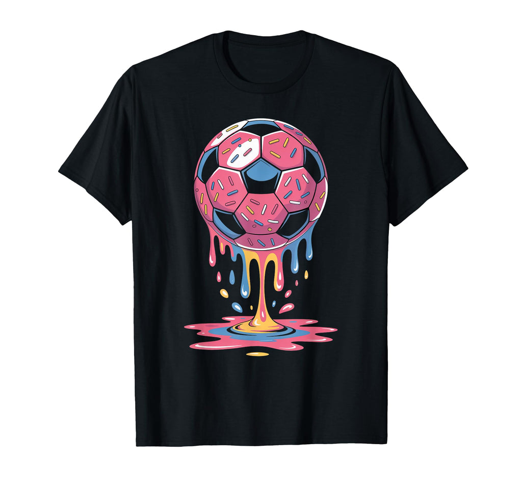Soccer Ball Drip Ice Cream Drip Game T-Shirt - Graphic Print Men Women - T-Shirt, Sweatshirt, Hoodie