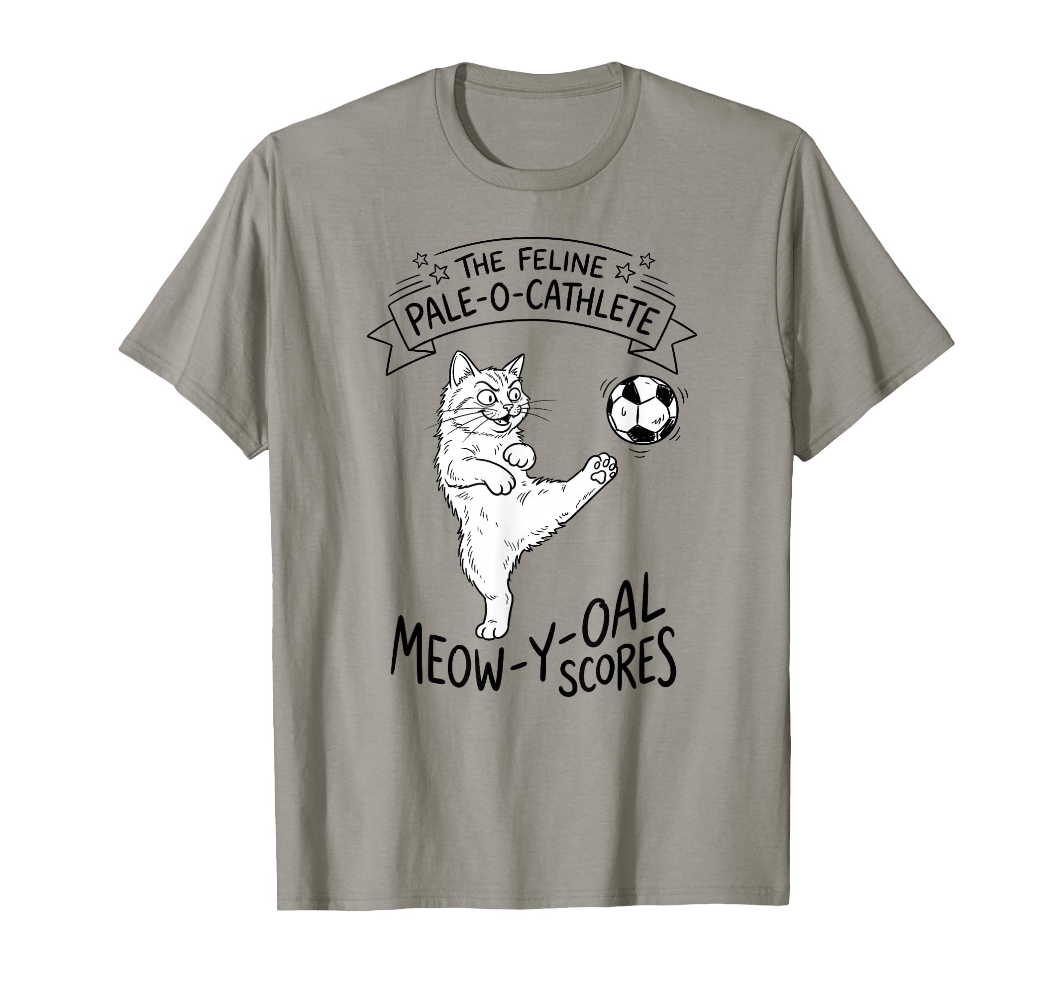 Funny Cat Soccer Ball T-Shirt - Minimalist Print for Adults - T-Shirt, Sweatshirt, Hoodie