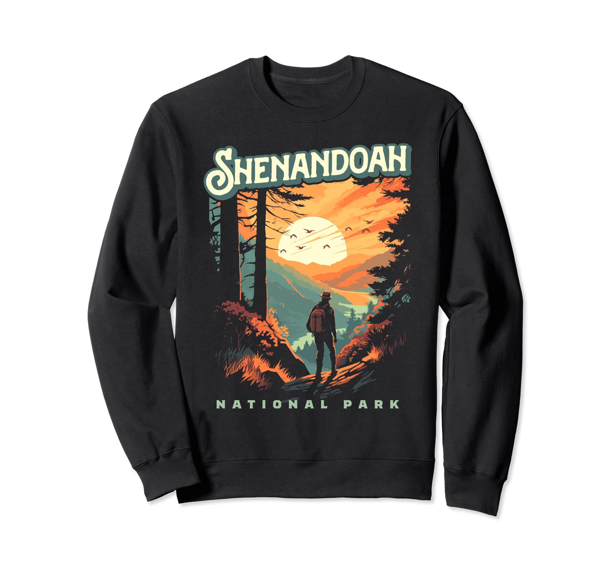 Shenandoah Virginia Hiking Sweatshirt - Custom Art Print Men Women - T-Shirt, Sweatshirt, Hoodie