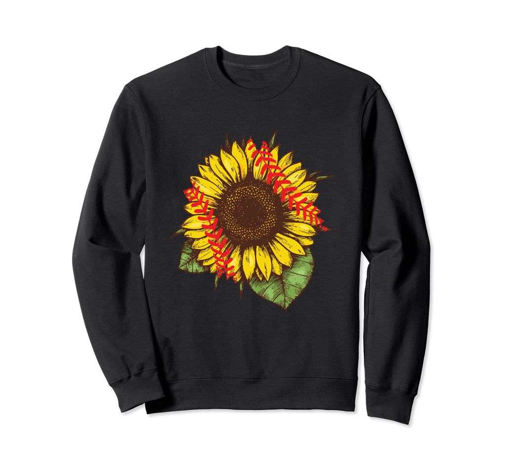 Softball Sunflower Mom Mother Softball Sweatshirt - Unique Graphic Unisex - T-Shirt, Sweatshirt, Hoodie