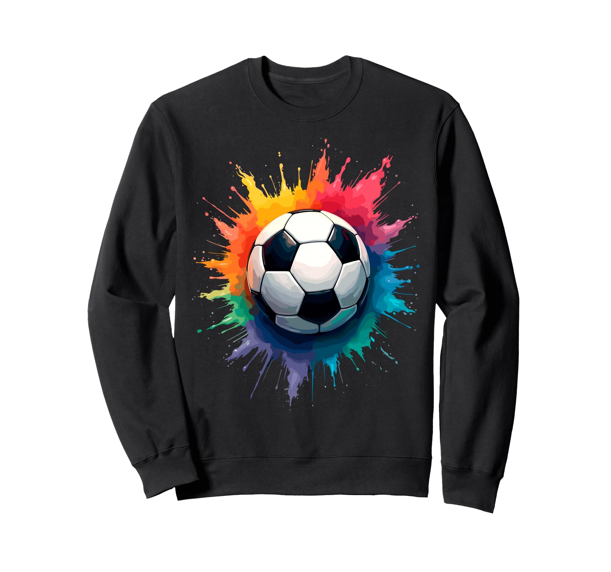 Colorful Splash Art Soccer Sweatshirt - Custom Art Print Men Women - T-Shirt, Sweatshirt, Hoodie