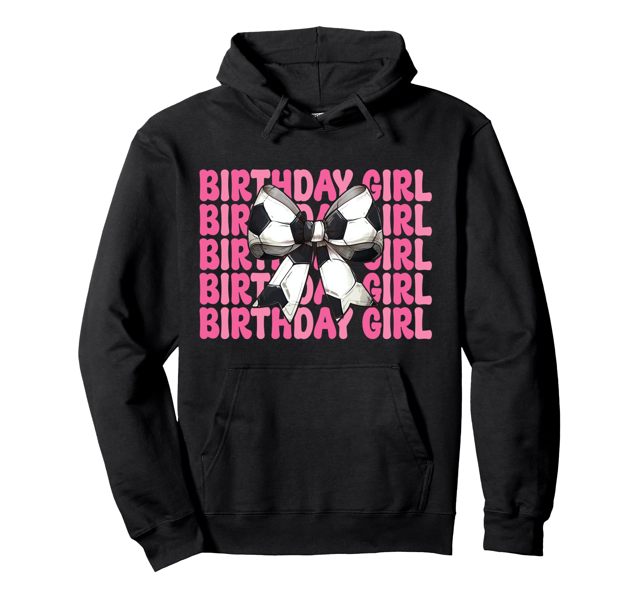 Birthday Soccer Coquette Bow Hoodie - Minimalist Print Men Women - T-Shirt, Sweatshirt, Hoodie