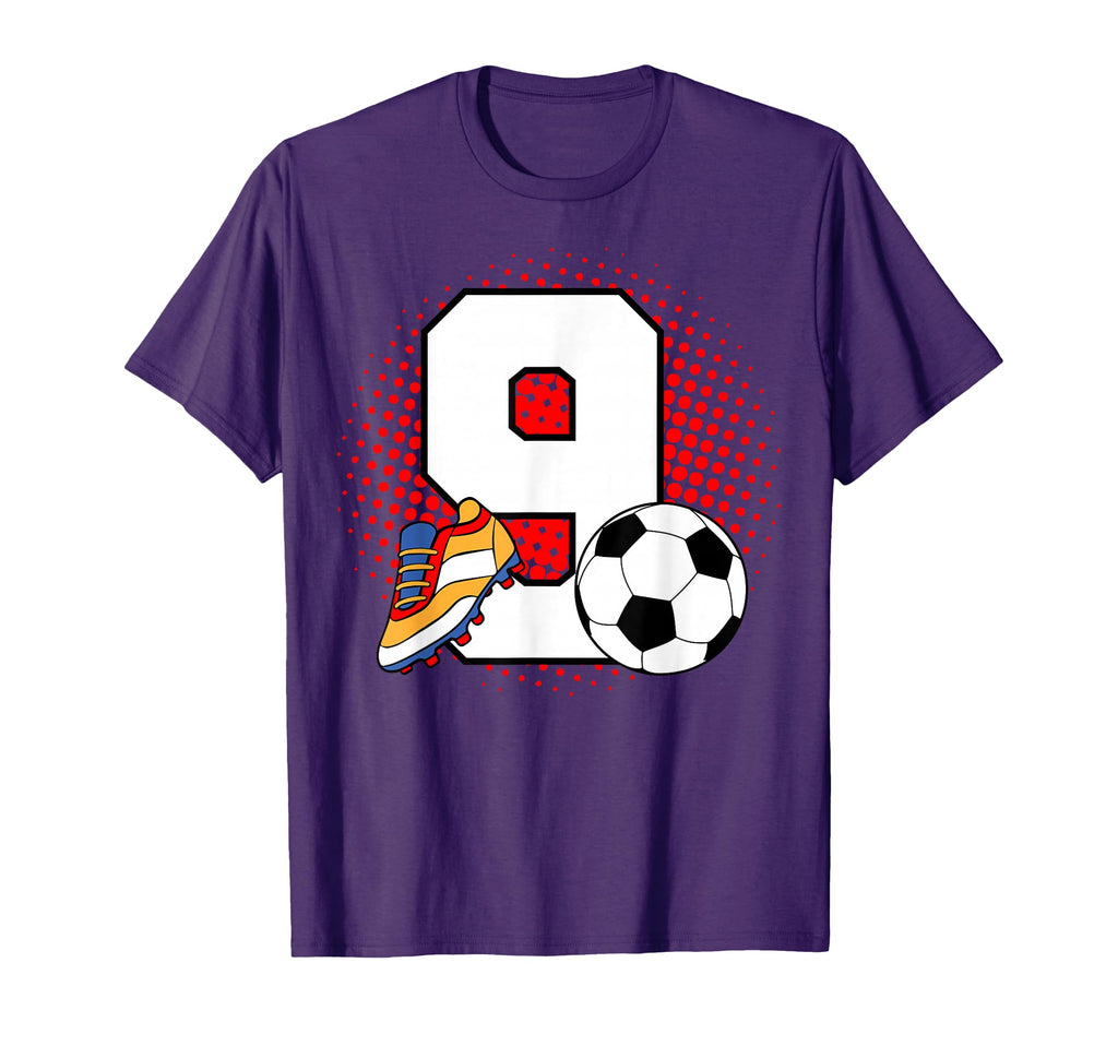9 Soccer Birthday Player Bday Party T-Shirt - Minimalist Print Men Women - T-Shirt, Sweatshirt, Hoodie