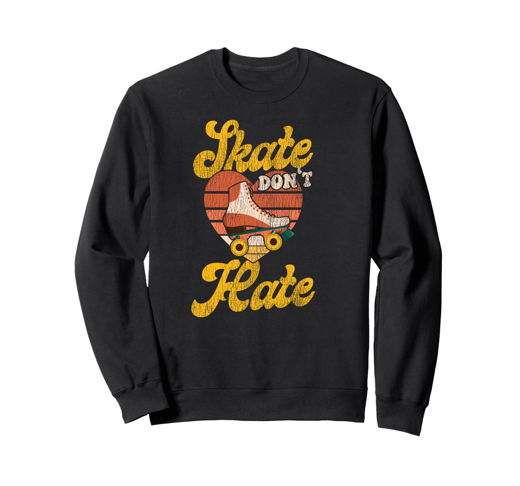 Roller Skating Skate 1970S Heart Sweatshirt - Aesthetic Graphic Unisex - T-Shirt, Sweatshirt, Hoodie