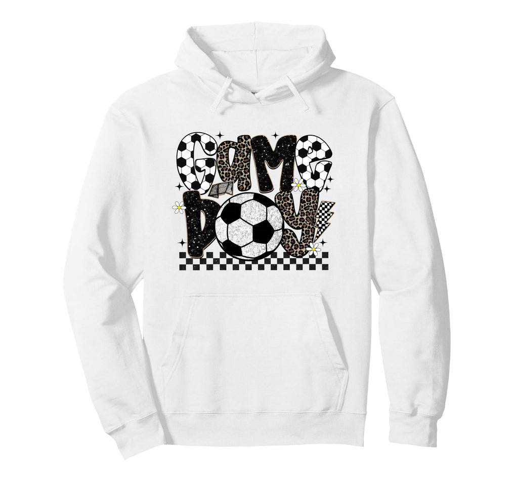 Checkered Soccer Game Day Leopard Soccer Hoodie - Minimalist Print Unisex - T-Shirt, Sweatshirt, Hoodie