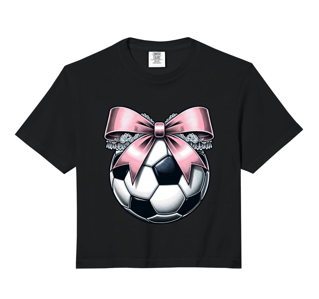 Soccer Coquette Bow Soccer Comfort Colors Hoodie - Graphic Print Unisex - T-Shirt, Sweatshirt, Hoodie