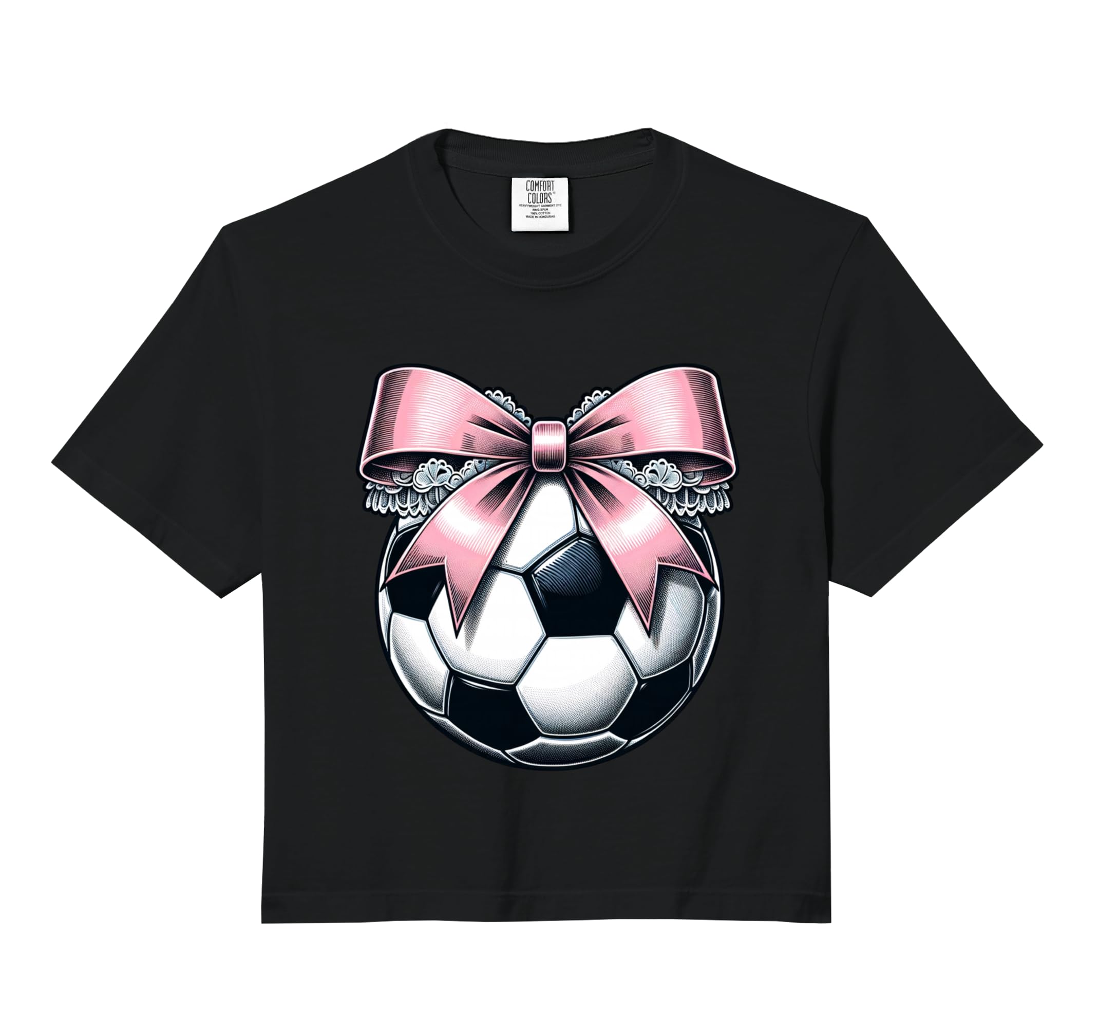 Soccer Coquette Bow Soccer Comfort Colors Hoodie - Graphic Print Unisex - T-Shirt, Sweatshirt, Hoodie