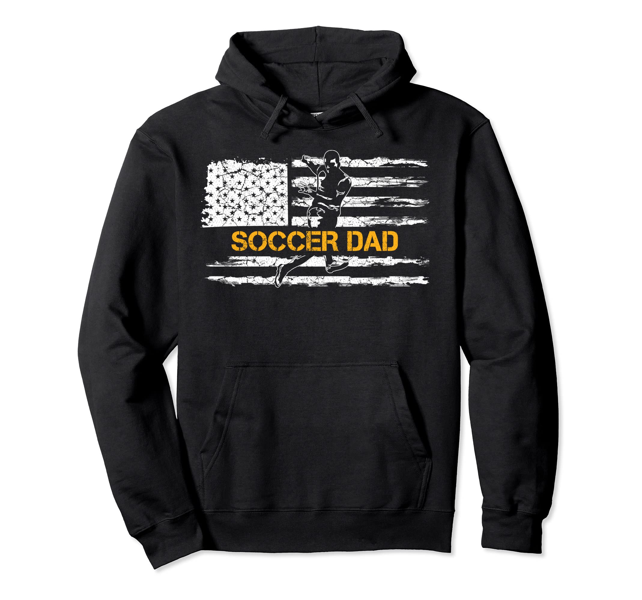 American Flag Proud Soccer Dad Hoodie - Casual Everyday Wear Men Women - T-Shirt, Sweatshirt, Hoodie