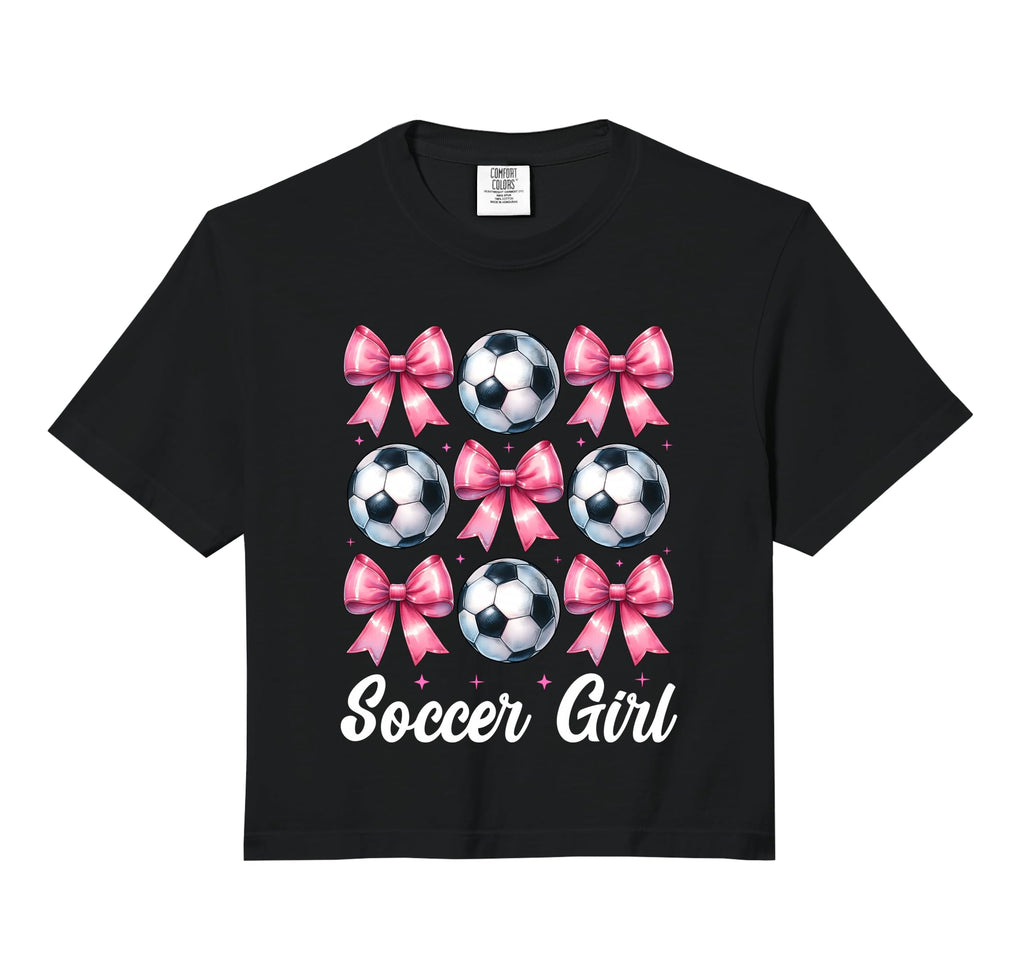 Soccer Coquette Bow Comfort Colors Sweatshirt - Trendy Graphic Men Women - T-Shirt, Sweatshirt, Hoodie