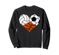 Volleyball Soccer Basketball Sweatshirt - Fun Novelty Design for Adults - T-Shirt, Sweatshirt, Hoodie