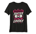 Womens Warning This Soccer Mom Will T-Shirt - Minimalist Print for Adults - T-Shirt, Sweatshirt, Hoodie