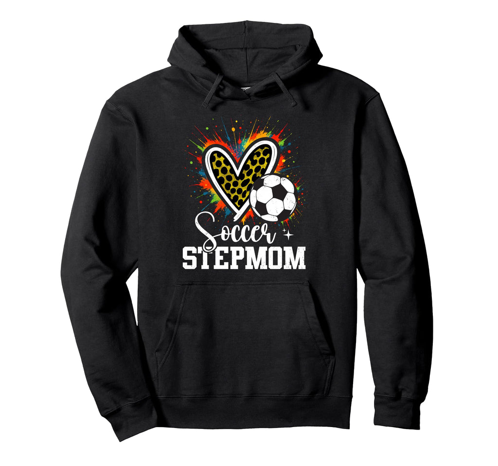 Soccer Stepmom Leopard Heart Hoodie - Casual Everyday Wear for Adults - T-Shirt, Sweatshirt, Hoodie