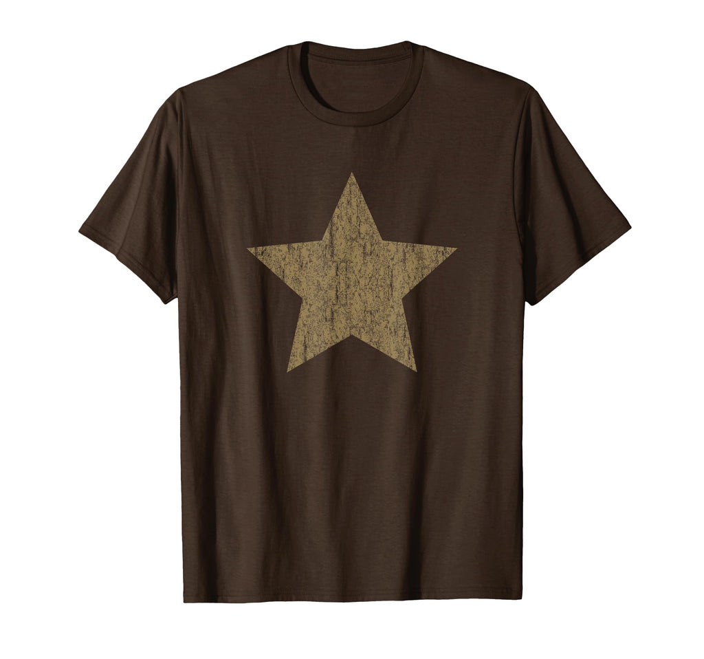 Grunge Star Distressed Brown T-Shirt - Trendy Graphic Men Women - T-Shirt, Sweatshirt, Hoodie