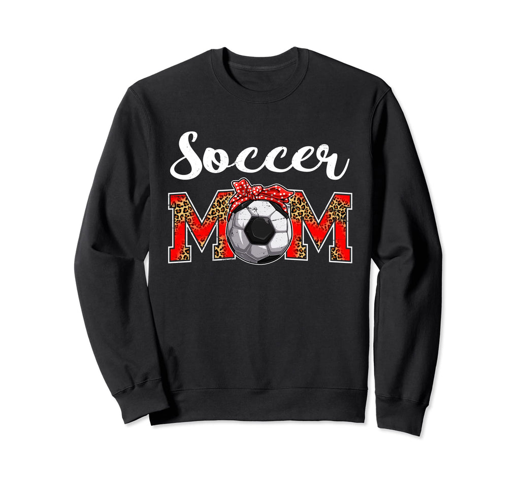 Soccer Mom Leopard Game Day Mom Sweatshirt - Minimalist Print for Adults - T-Shirt, Sweatshirt, Hoodie
